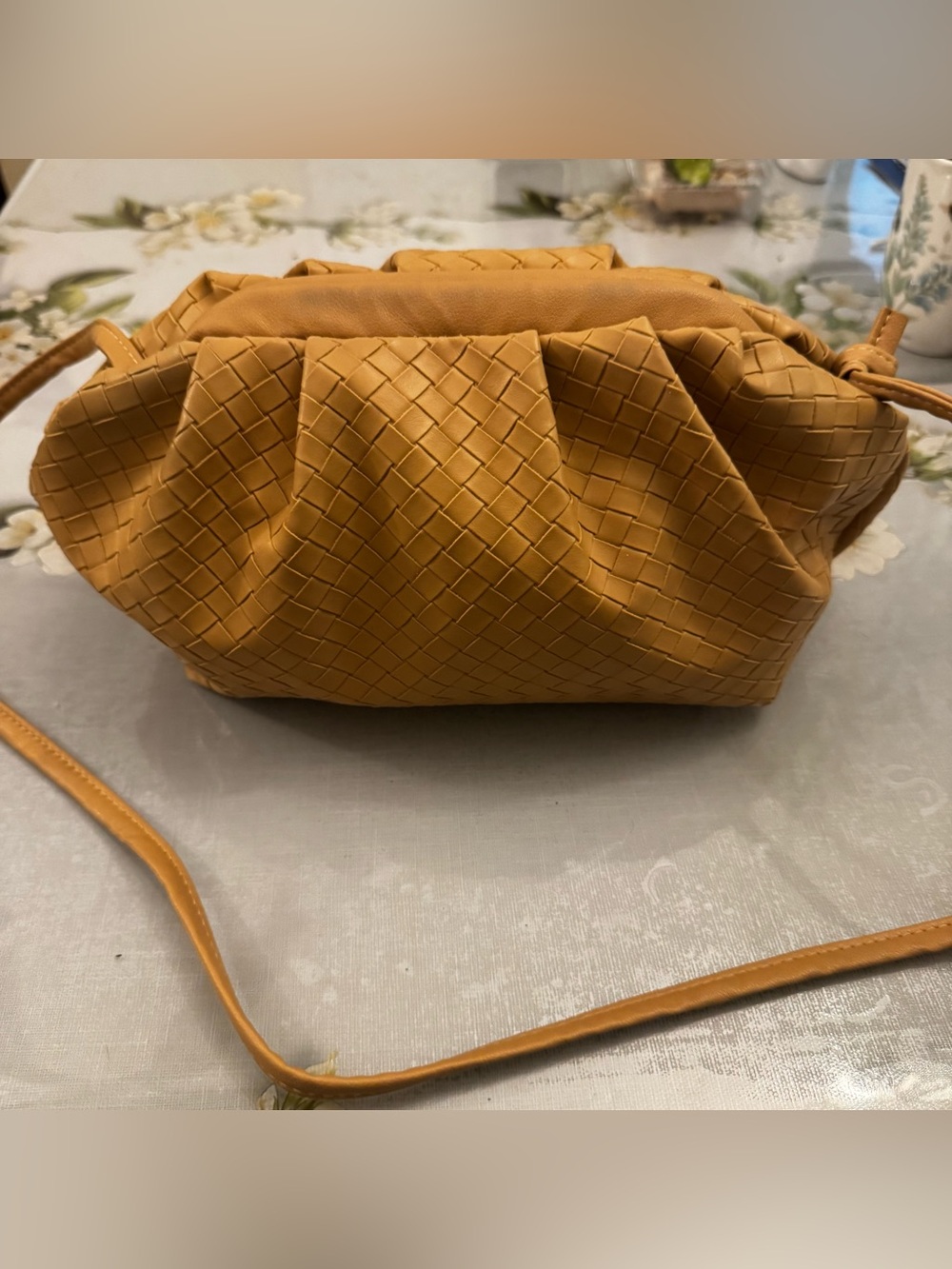 Woven Fashion Mustard Shoulder Bag - Picture 2 of 9